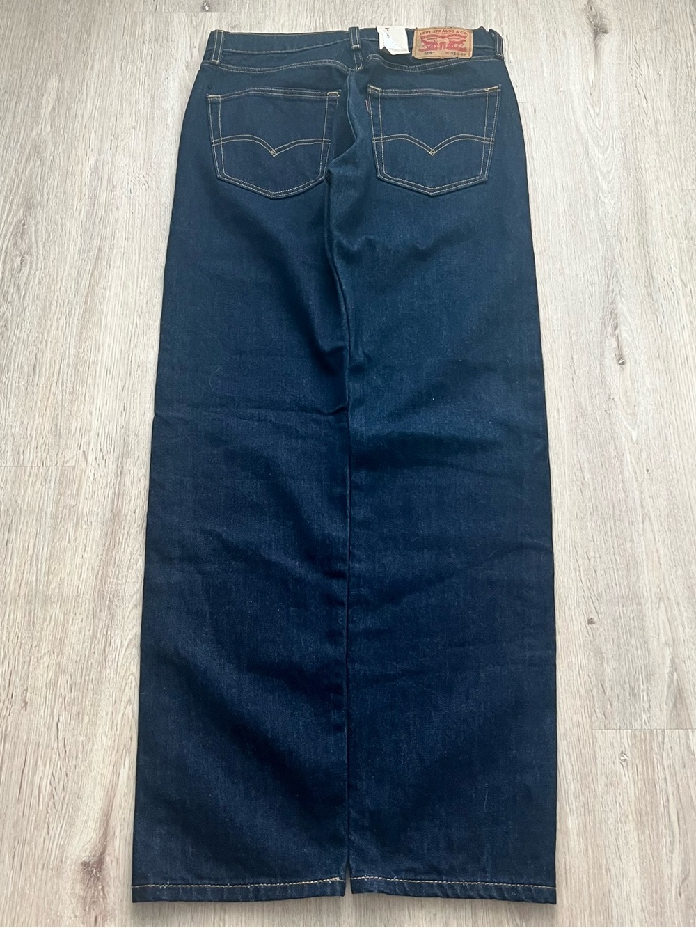 Levi's 505 Jeans Mens 32x32 Blue Dark Wash Regular Fit Stretch Denim NWT